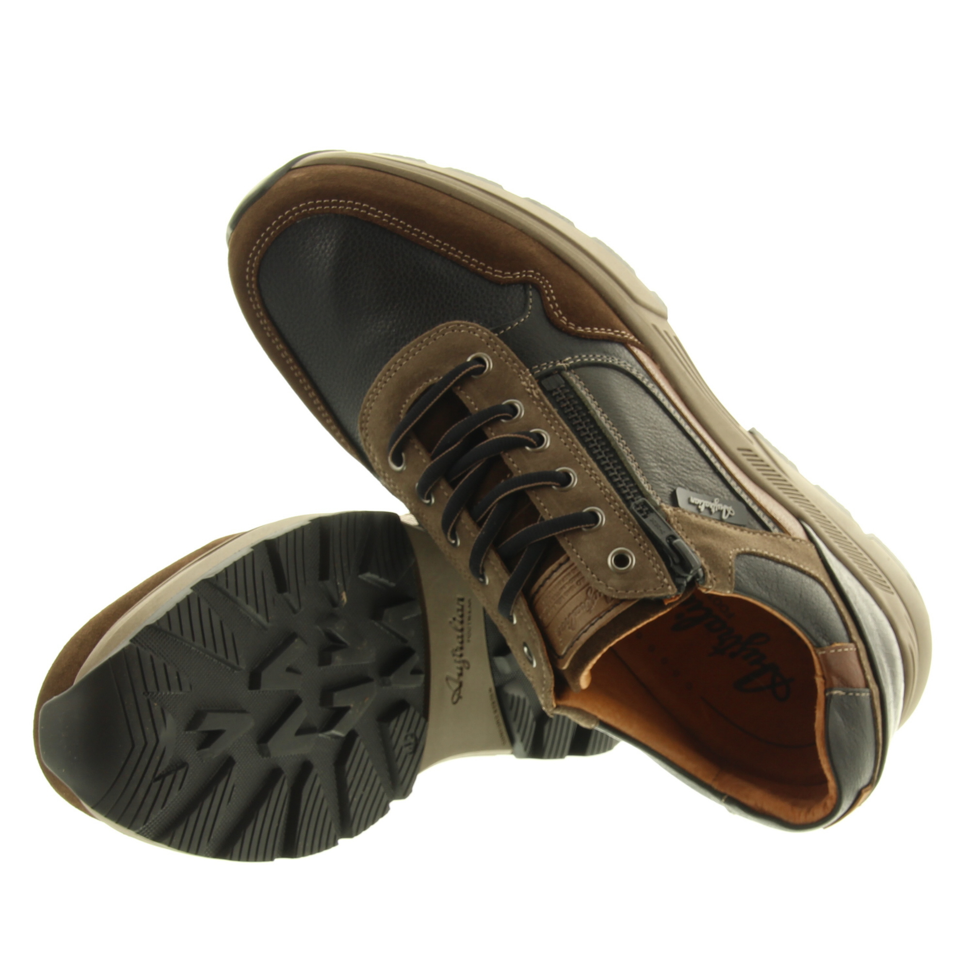 Australian Footwear 15.1646.03 Connery Width H AHC Black-Taupe-Cognac