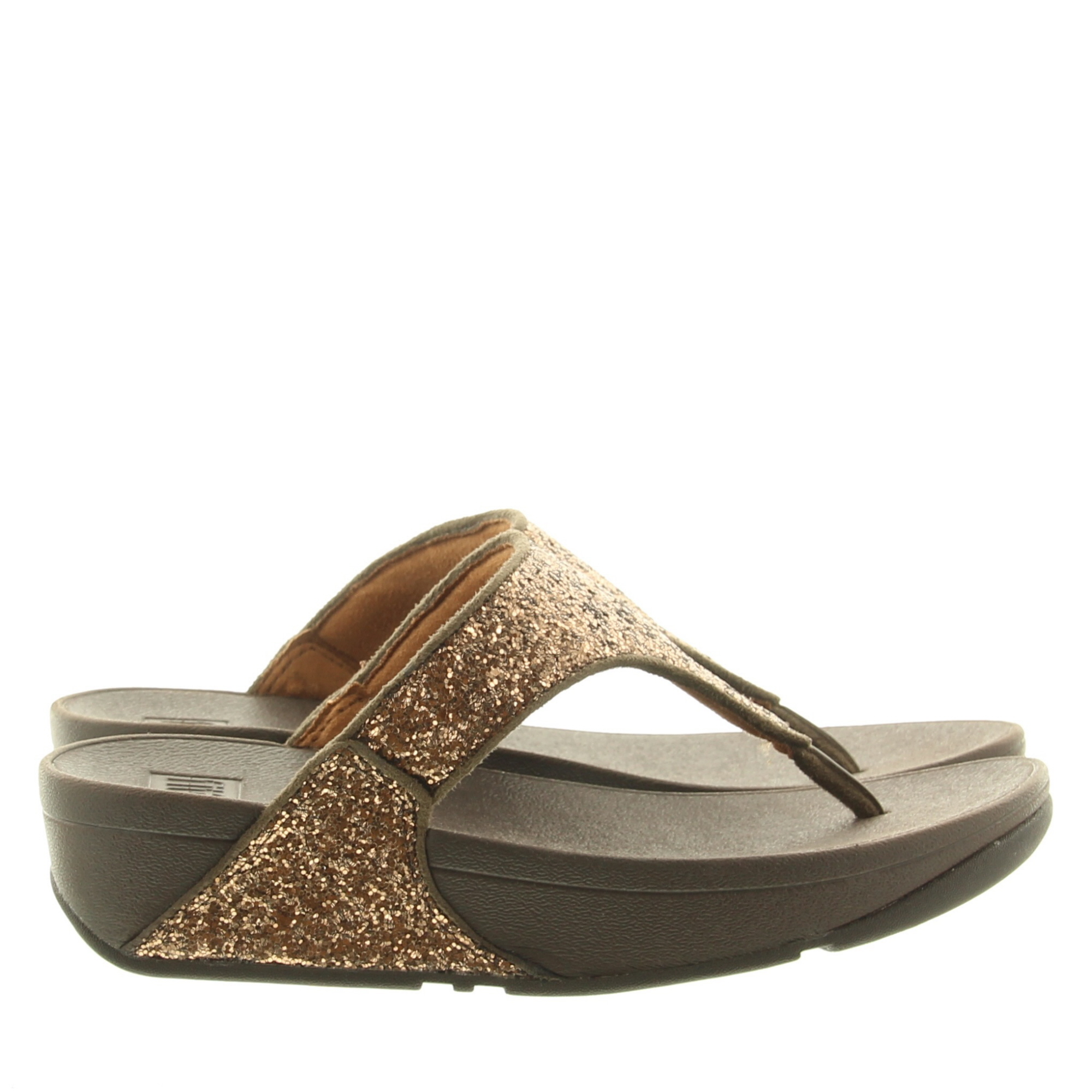 Fitflop X03 Lulu Glitter Toe-Thongs PU 806 Glitter Chocolate Metallic