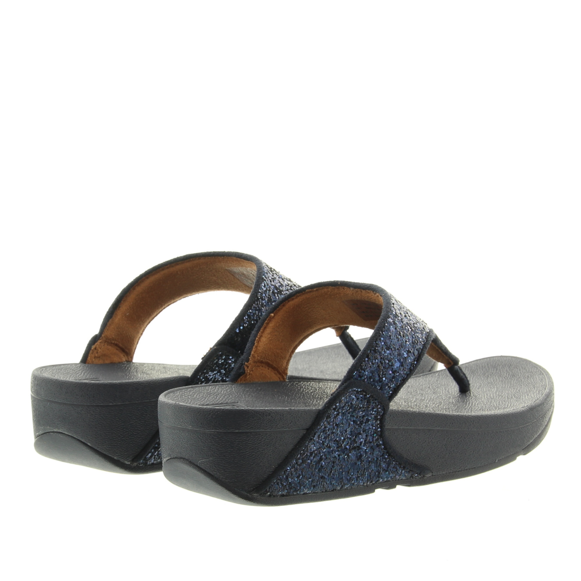 Fitflop X03 Lulu Glitter Toe-Thongs 399 Midnight Navy Glitter