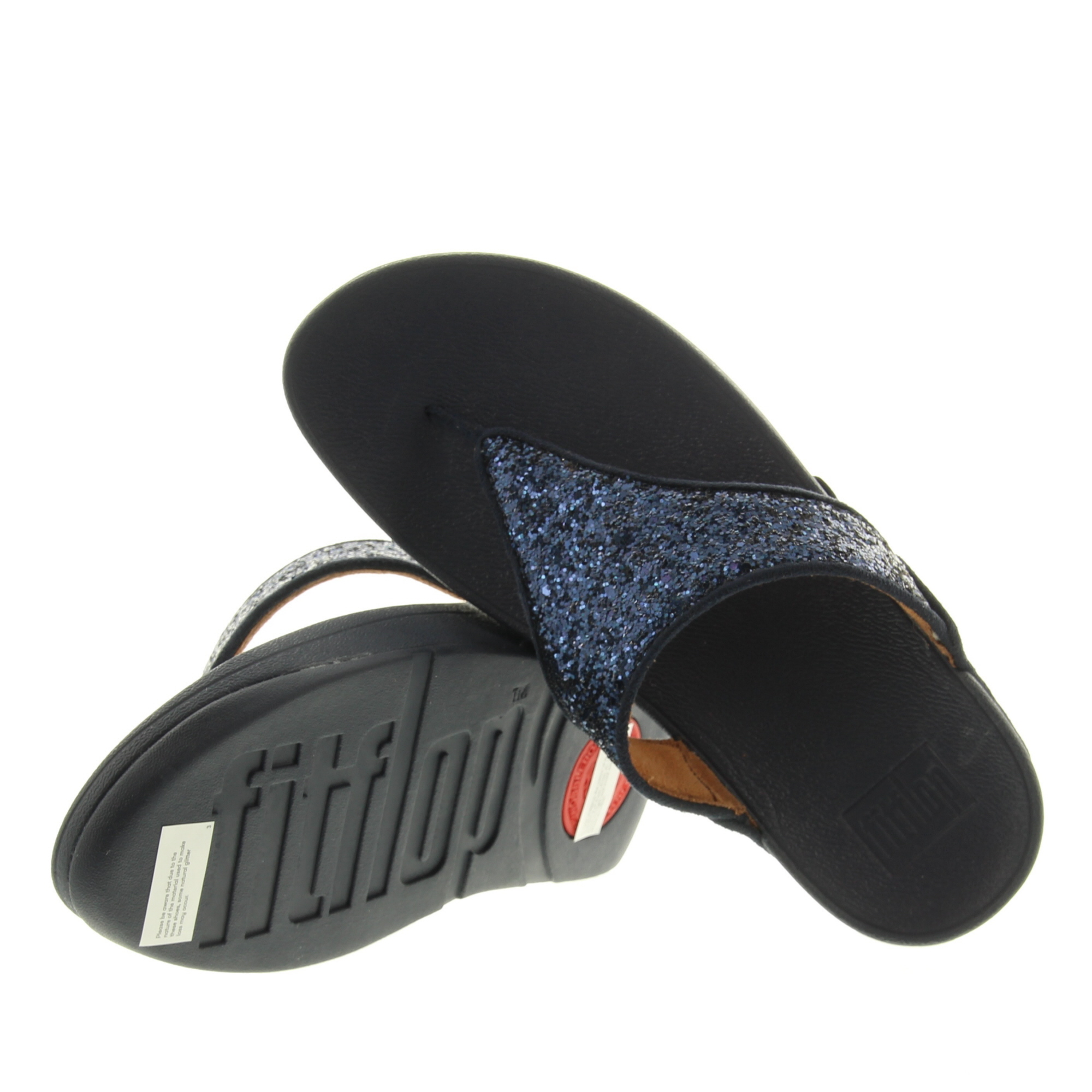 Fitflop X03 Lulu Glitter Toe-Thongs 399 Midnight Navy Glitter