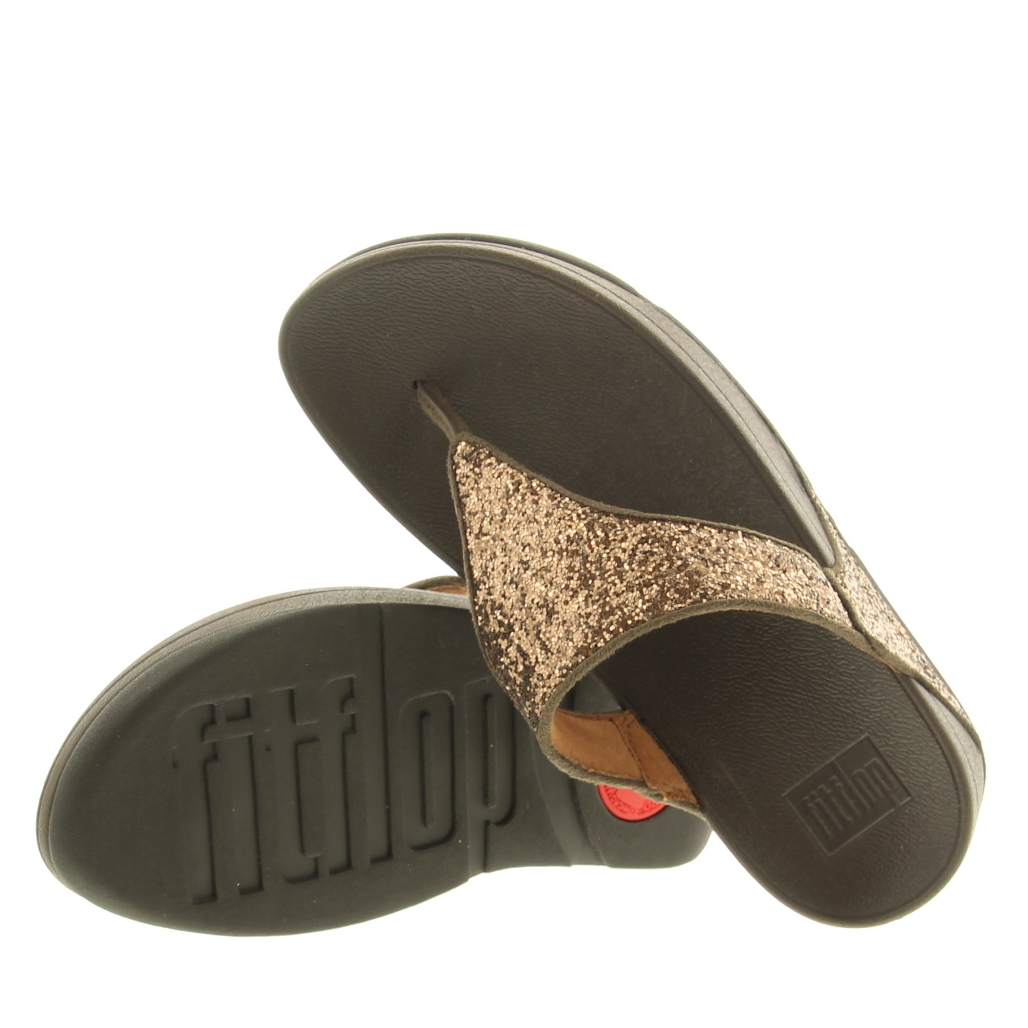 Fitflop X03 Lulu Glitter Toe-Thongs PU 806 Glitter Chocolate Metallic