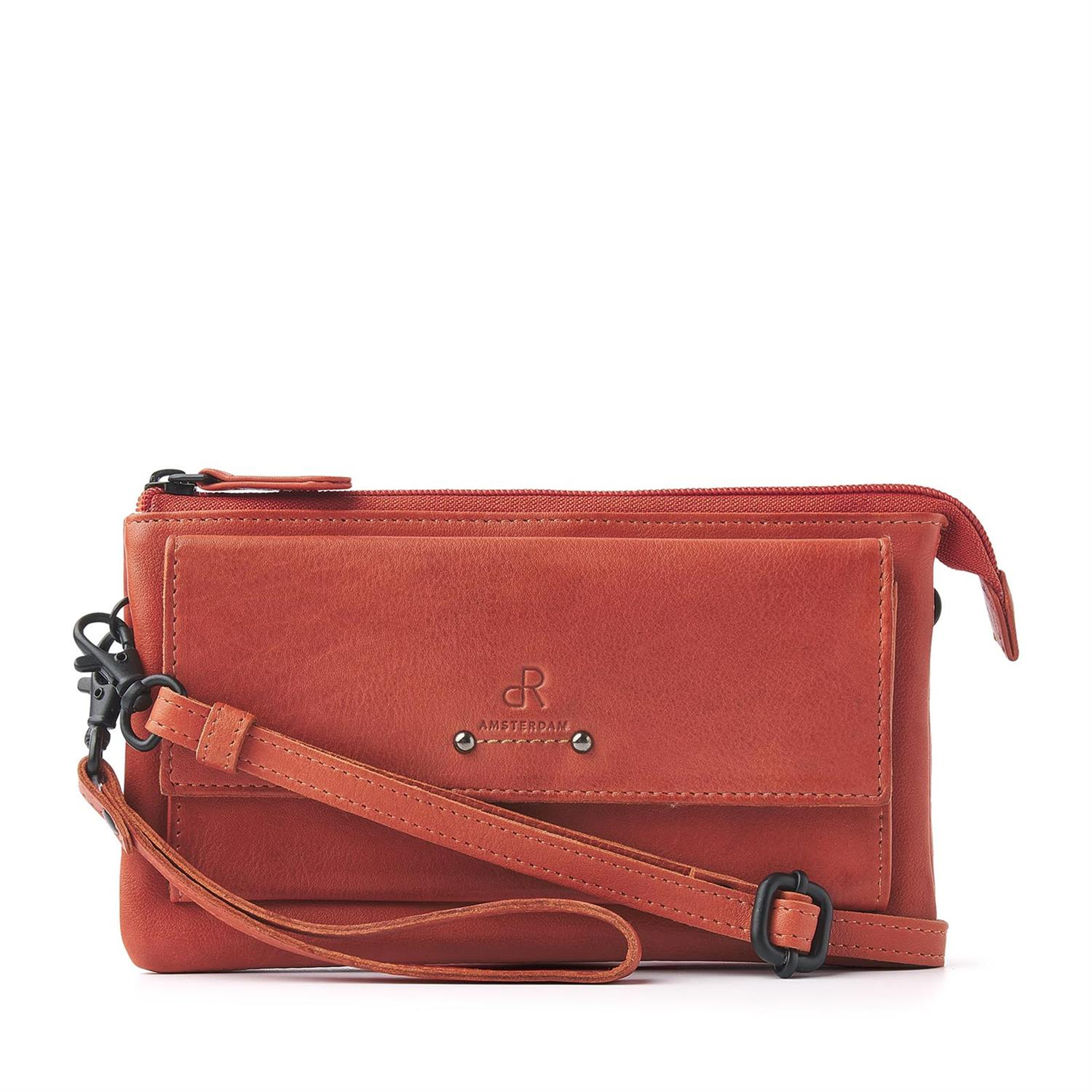 H.J. de Rooy Lederwaren 933538 Schoudertas-Clutch Orange