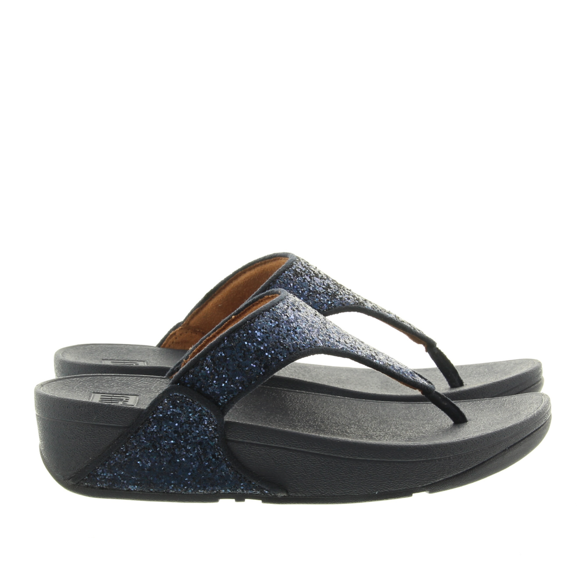 Fitflop X03 Lulu Glitter Toe-Thongs 399 Midnight Navy Glitter